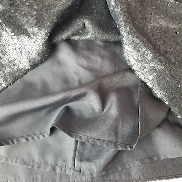 Black Sequined Mini Skirt Sz M NWT 0154 - Picture 7 of 12